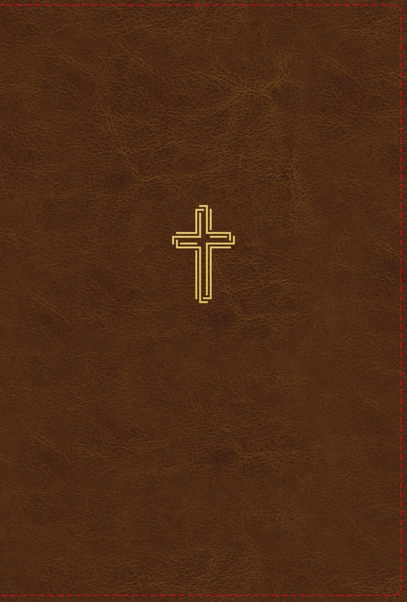 NASB Thinline Bible/Giant Print (Comfort Print)-Brown Leathersoft Indexed