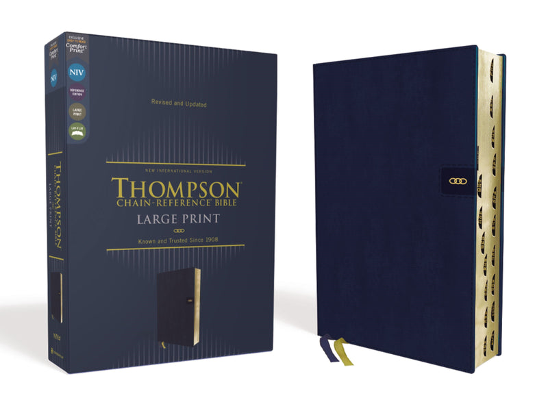 NIV Thompson Chain-Reference Bible/Large Print (Comfort Print)-Navy Leathersoft Indexed