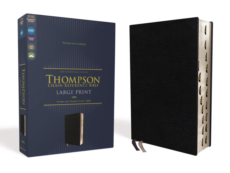 NIV Thompson Chain-Reference Bible/Large Print (Comfort Print)-Black European Bonded Leather Indexed