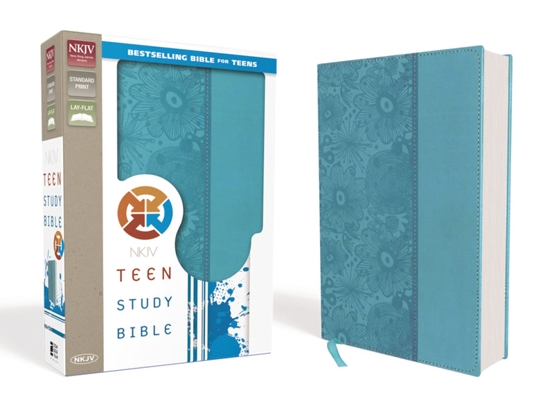 NKJV Teen Study Bible-Caribbean Blue Duotone