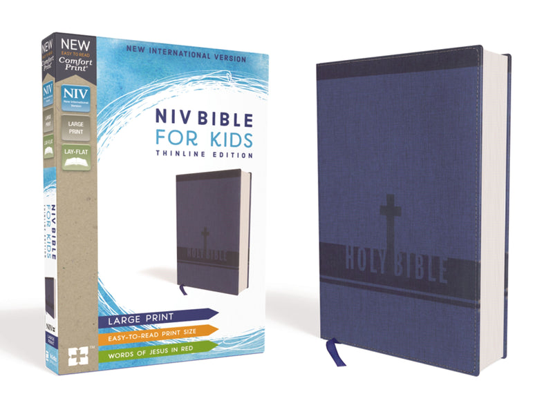 NIV Bible For Kids (Comfort Print)/Large Print-Blue Leathersoft