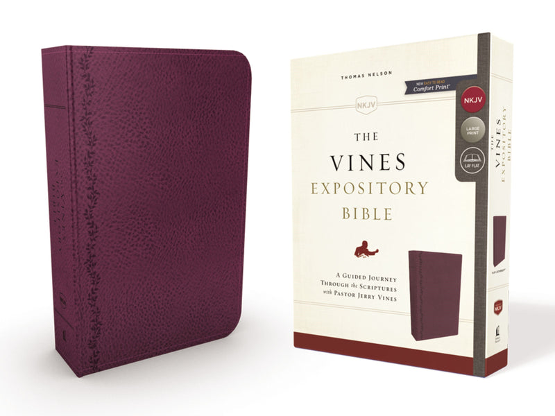 NKJV The Vines Expository Bible-Plum Leathersoft 