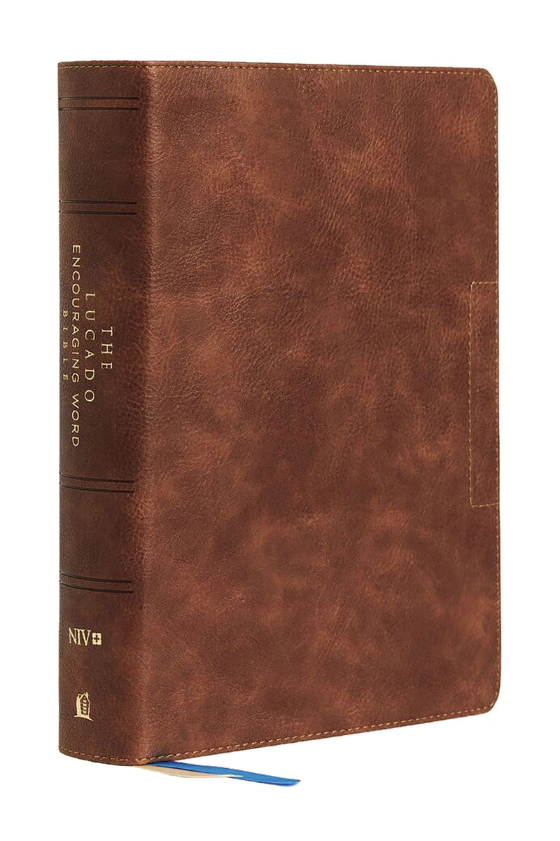 NIV Lucado Encouraging Word Bible (Comfort Print)-Brown Leathersoft