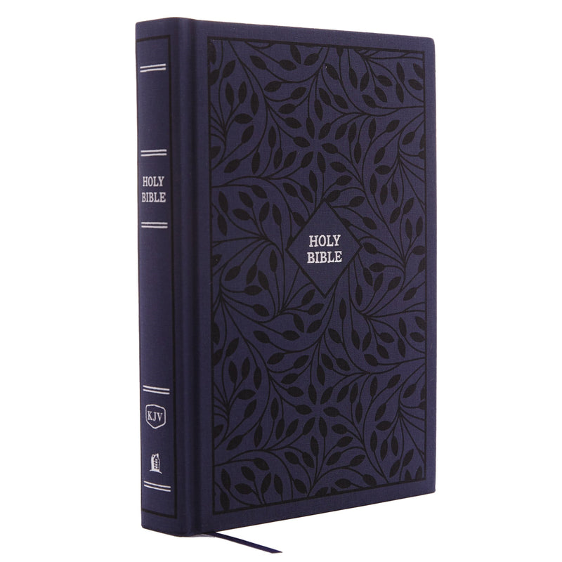 KJV Giant Print Reference Bible (Comfort Print)-Navy Cloth Over Board