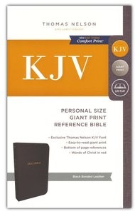 KJV Personal Size Giant Print Reference Bible (Comfort Print)-Black Bonded Leather Indexed