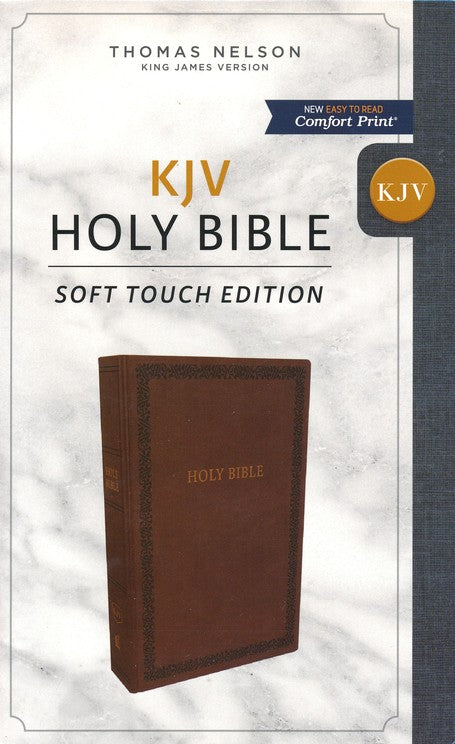 Comfort print Bible brown soft touch