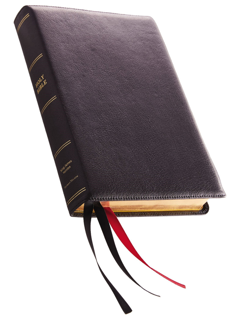 KJV Giant Print Reference Bible (Comfort Print)-Black Premium Leather