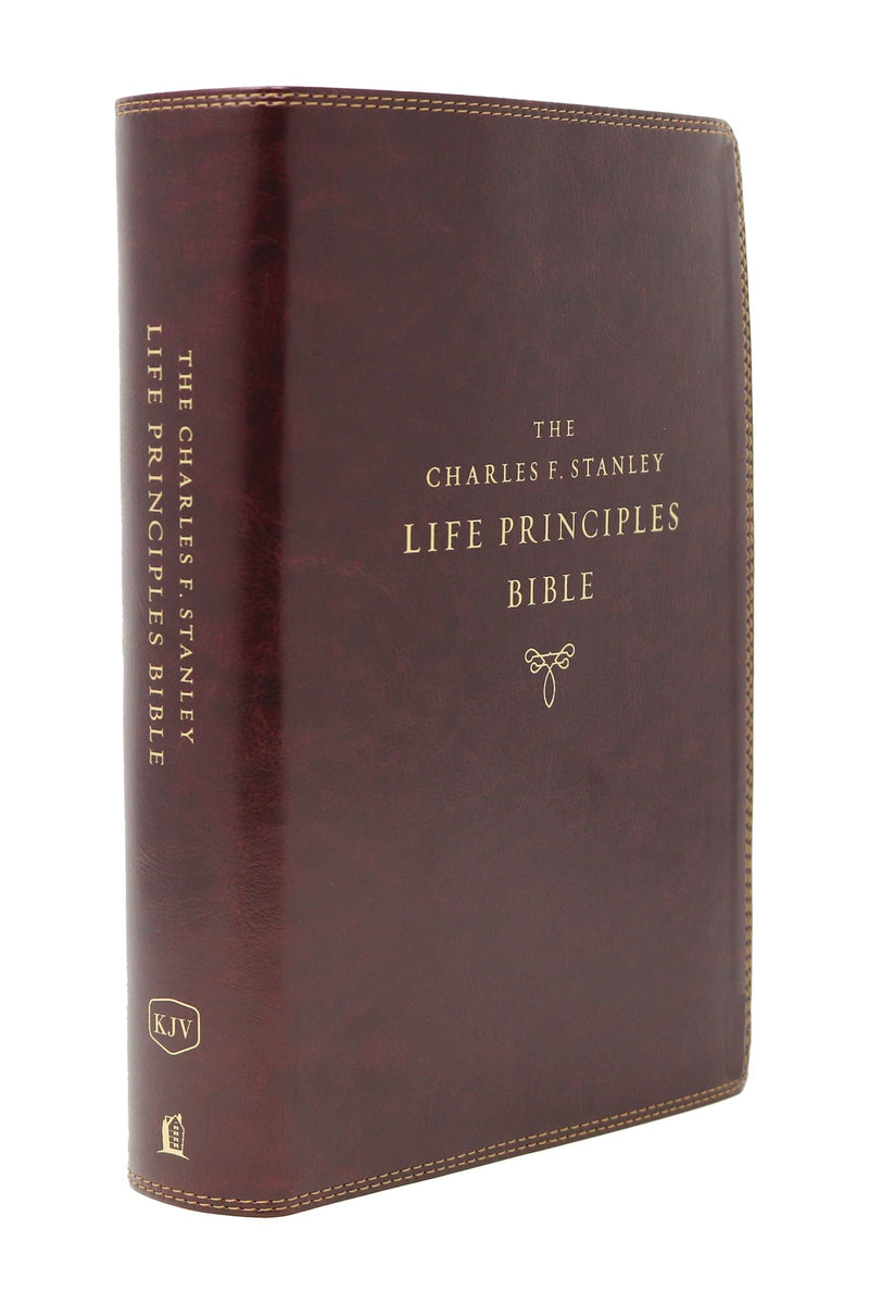 KJV Charles F. Stanley Life Principles Bible (2nd Edition) (Comfort Print)-Burgundy Leathersoft Indexed