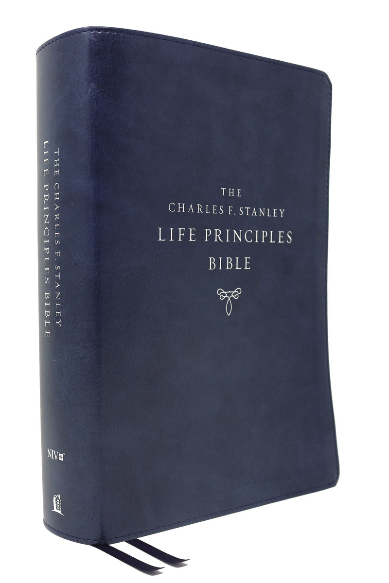 NIV Charles F. Stanley Life Principles Bible (2nd Edition) (Comfort Print)-Blue Leathersoft 