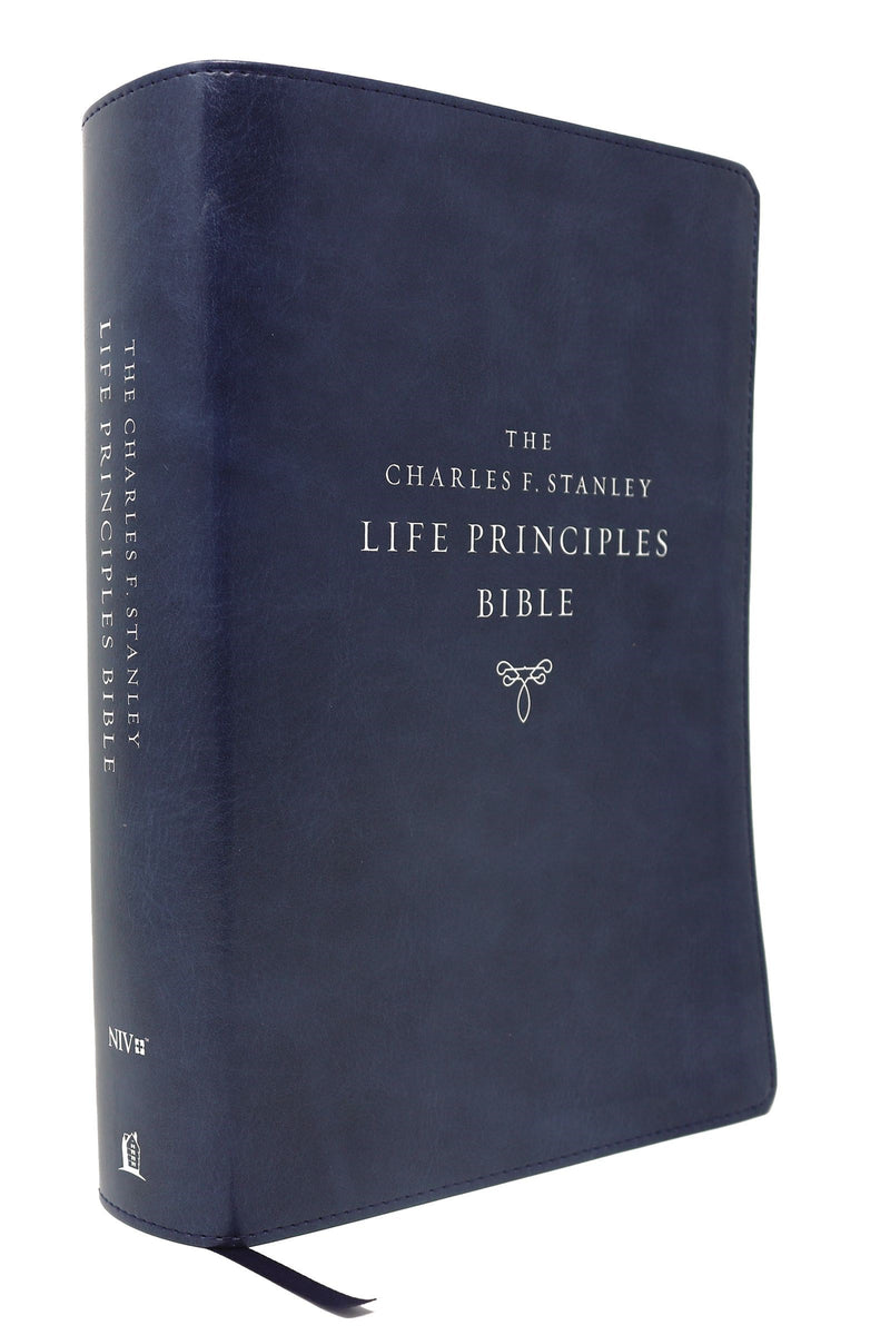 NIV Charles F. Stanley Life Principles Bible (2nd Edition) (Comfort Print)-Blue Leathersoft Indexed