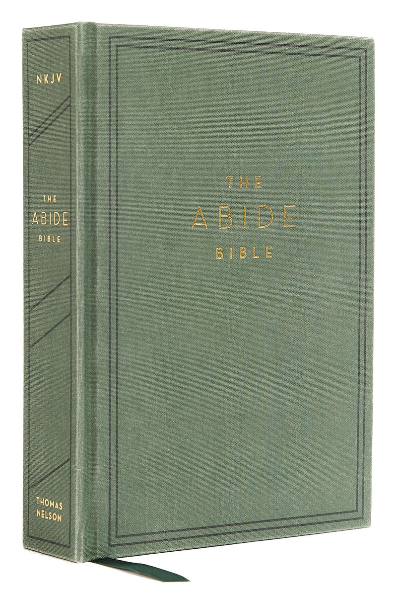 NKJV Abide Bible (Comfort Print)-Green Cloth Over Board