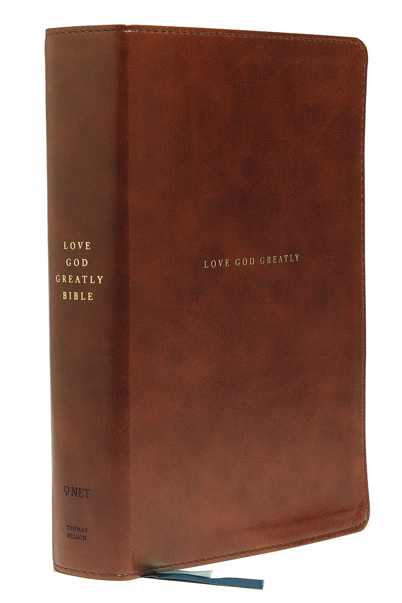 NET Love God Greatly Bible (Comfort Print)-Brown Leathersoft