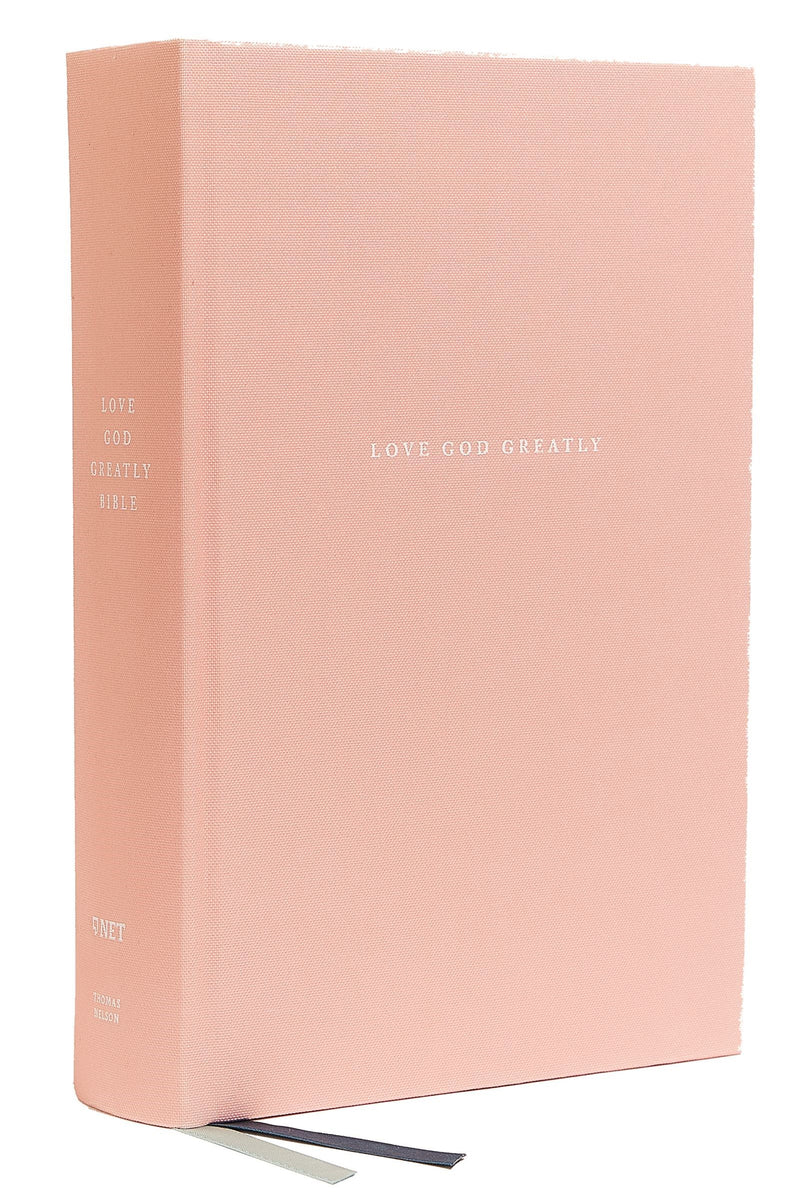 NET Love God Greatly Bible (Comfort Print)-Pink Cloth Over Board