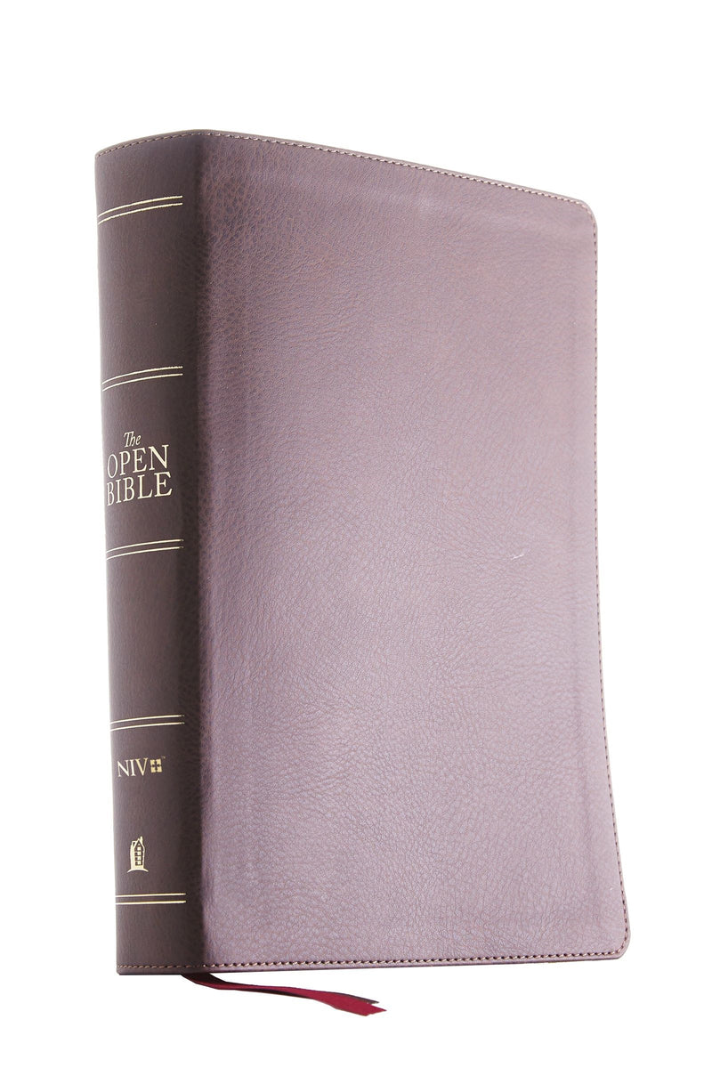 NIV The Open Bible (Comfort Print)-Brown Leathersoft