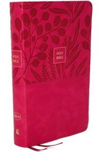 NKJV Compact Large Print Reference Bible (Comfort Print)-Pink Leathersoft