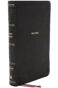 NKJV Compact Large Print Reference Bible (Comfort Print)-Black Leathersoft