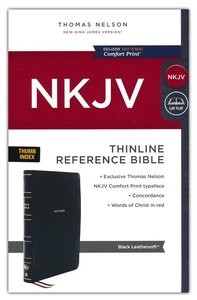 NKJV Thinline Reference Bible (Comfort Print)-Black LeatherSoft Indexed