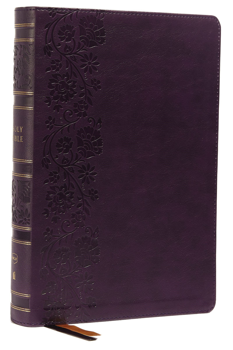 NKJV Single-Column Wide-Margin Reference Bible (Comfort Print)-Purple Leathersoft