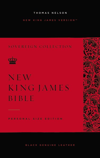 NKJV Personal Size Reference Bible (Sovereign Collection) (Comfort Print)-Black Genuine Leather