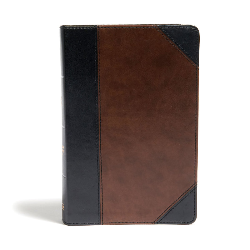 CSB Large Print Personal Size Reference Bible-Black/Brown LeatherTouch