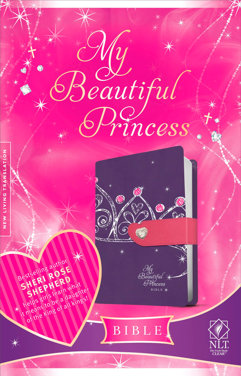 NLT My Beautiful Princess Bible-Purple Crown/Pink TuTone