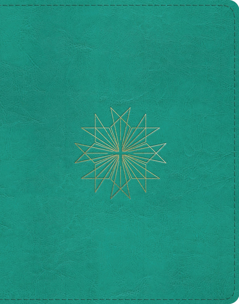 ESV Single Column Journaling Bible-Teal Resplendent Cross Design TruTone