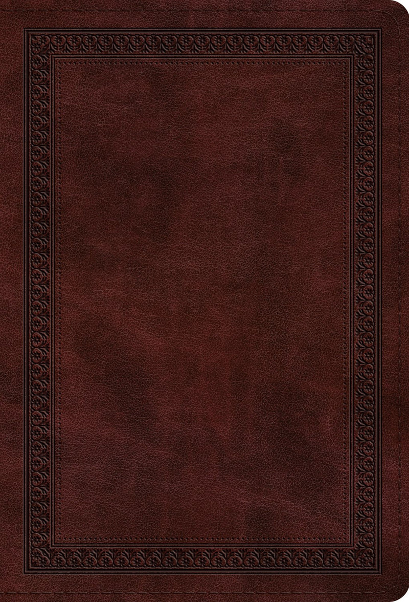 ESV Large Print Compact Bible-Mahogany Border Design TruTone