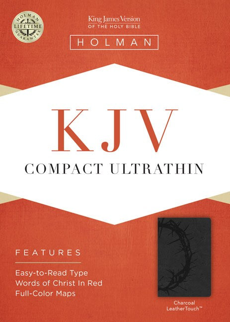 KJV Compact Ultrathin Bible-Charcoal LeatherTouch