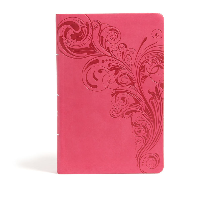 CSB Large Print Personal Size Reference Bible-Pink LeatherTouch