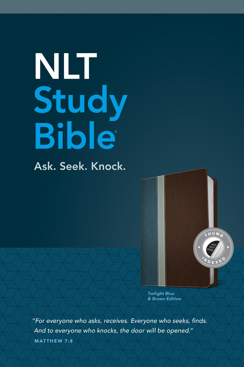 NLT Study Bible-Twilight Blue/Brown TuTone Indexed