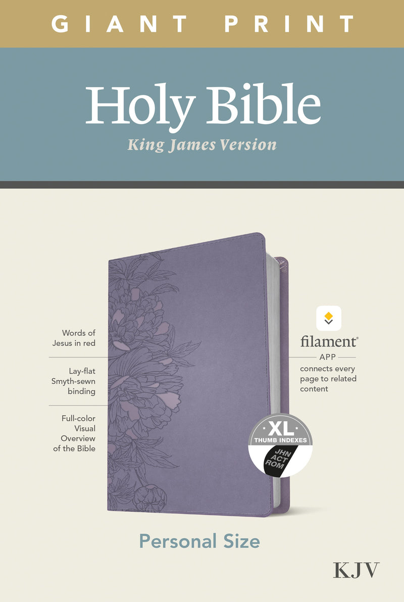 KJV Personal Size Giant Print Bible/Filament Enabled-Peony Lavender LeatherLike Indexed 