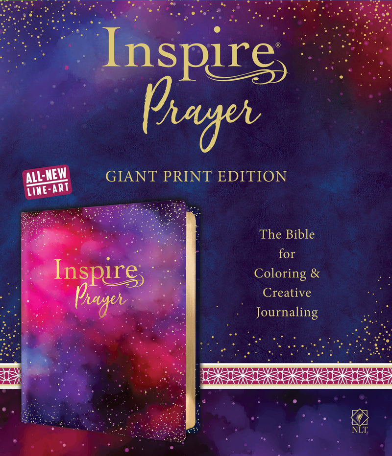 NLT Inspire Prayer Bible Giant Print-Purple LeatherLike