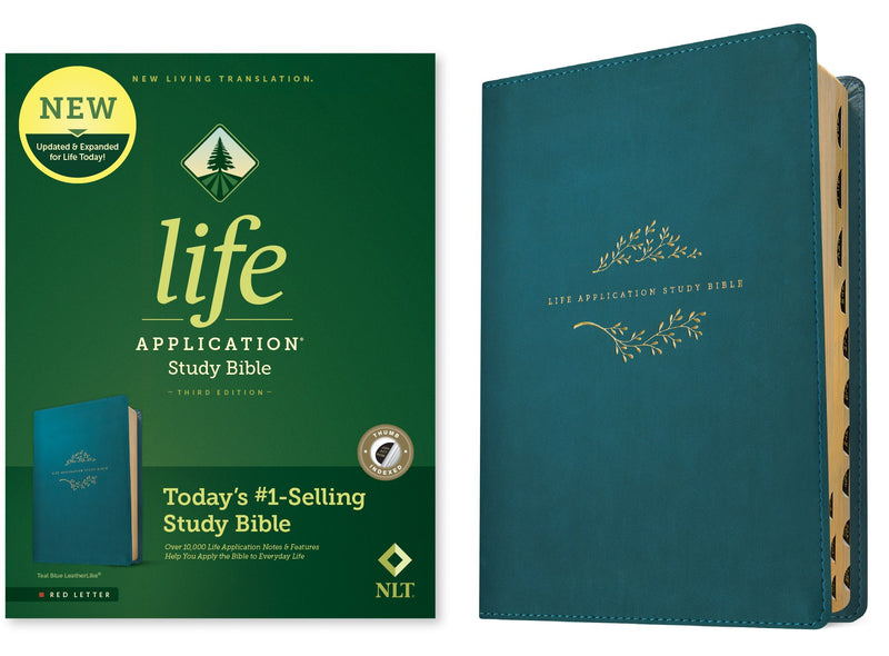 NLT Life Application Study Bible (Third Edition)-RL-Teal Blue LeatherLike Indexed