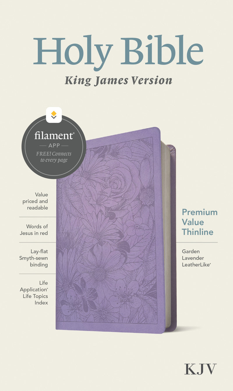 KJV Premium Value Thinline Bible  Filament Enabled Edition-Garden Lavender LeatherLike