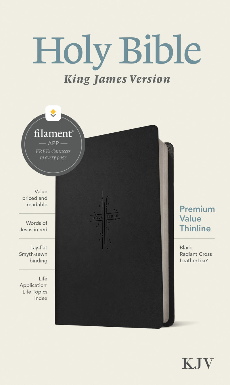 KJV Premium Value Thinline Bible  Filament Enabled Edition-Black Radiant Cross LeatherLike