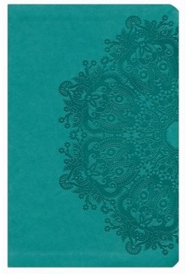 KJV Large Print Compact Reference Bible-Teal LeatherTouch