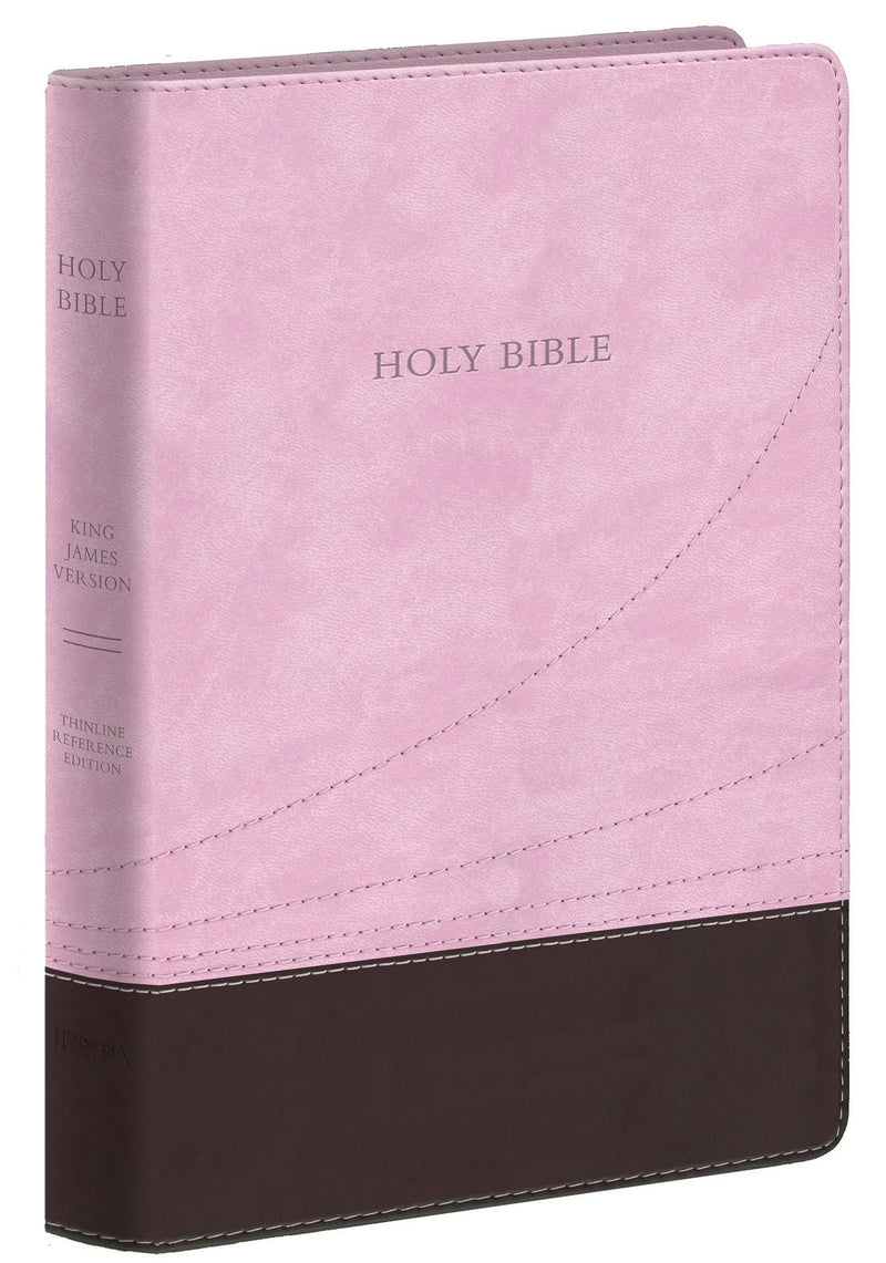 KJV Large Print Thinline Reference Bible-Chocolate/Pink Flexisoft (Value Price)