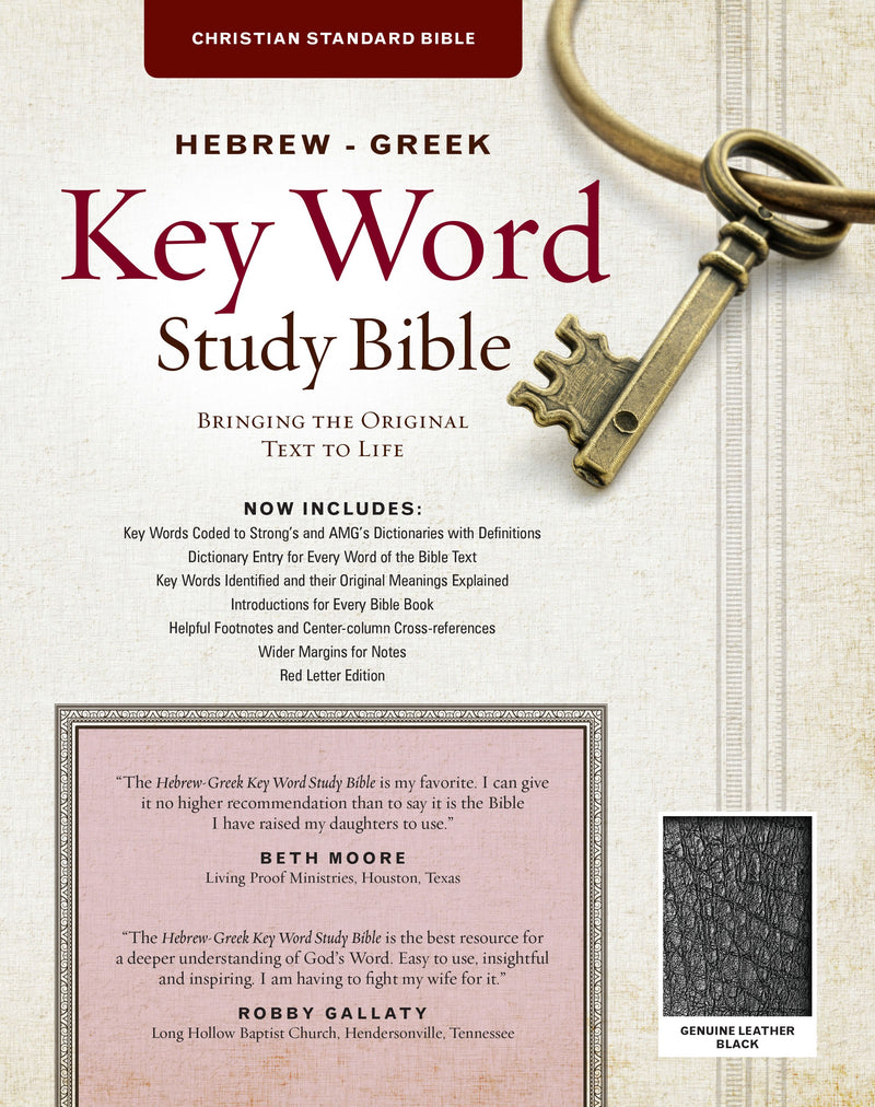 CSB Hebrew-Greek Key Word Study Bible-Black Genuine Leather