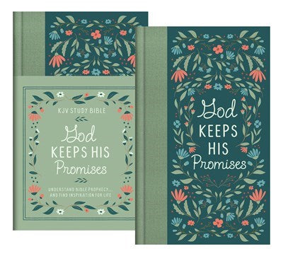 KJV God Keeps His Promises Study Bible-Sage Floral Hardcover