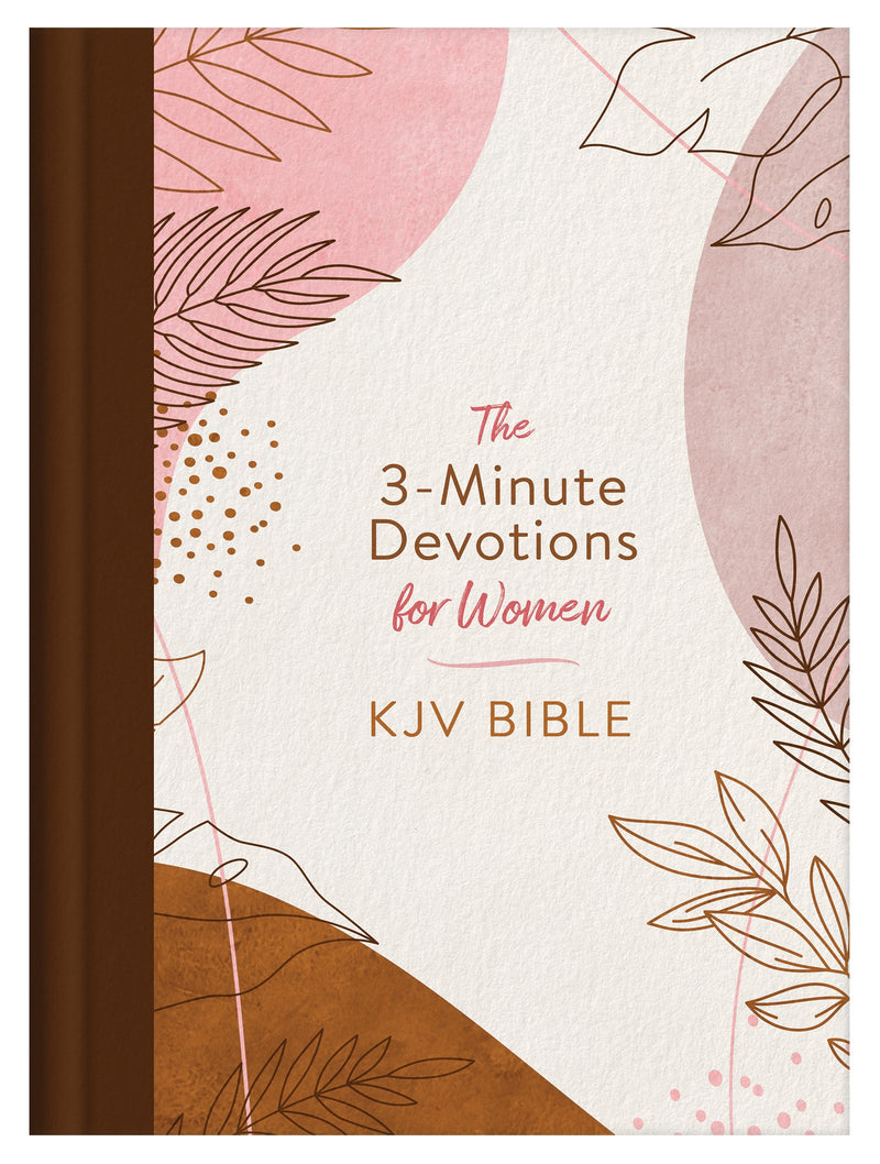 KJV The 3-Minute Devotions For Women Bible-Rose & Copper Florets Hardcover