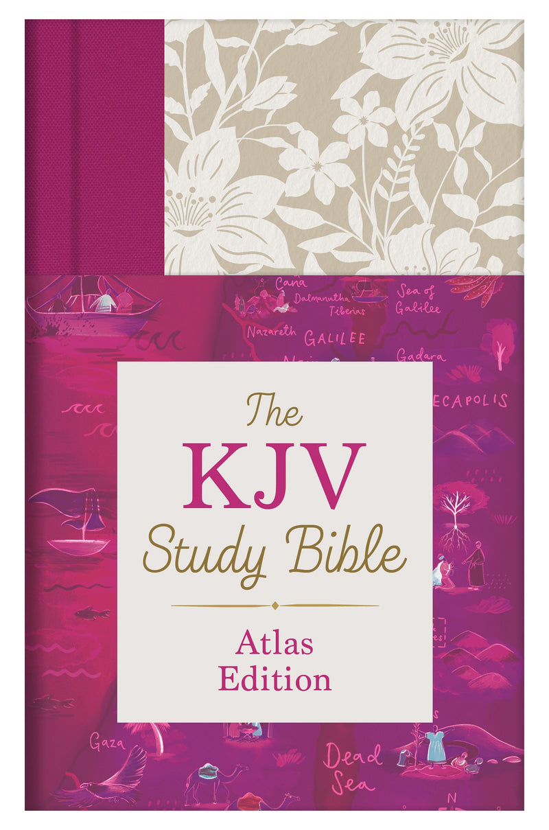 KJV Study Bible (Atlas Edition)-Floral Hardcover Indexed